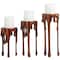 Copper Metal Pillar Candle Holder with Dripping Legs Set